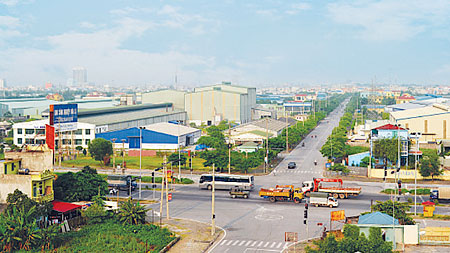 Một góc khu công nghiệp Hòa Xá, tỉnh Nam Định