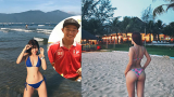 Ảnh áo tắm “nóng bỏng mắt” của 2 cô bạn gái cầu thủ Việt Nam