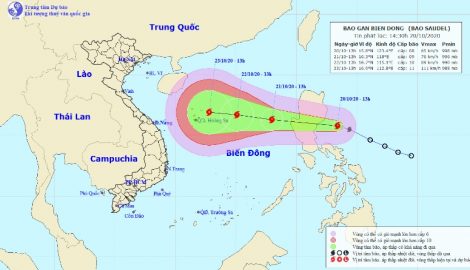 Bão Saudel di chuyển nhanh, sắp vào Biển Đông, giật tới cấp 14