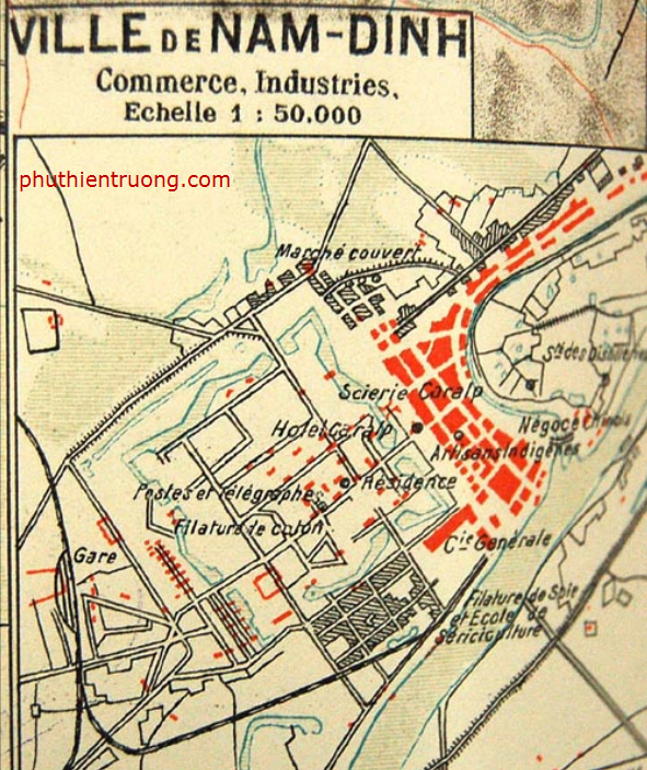 Bản đồ địa giới hành chính tỉnh Nam Định của Thực dân Pháp 