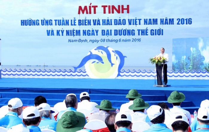 Lễ mít tinh hưởng ứng tuần lễ biển và hải đảo tại Nam Định