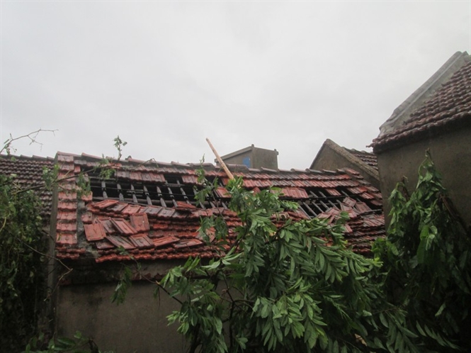 Nhiều ngôi nhà bị tốc mái .