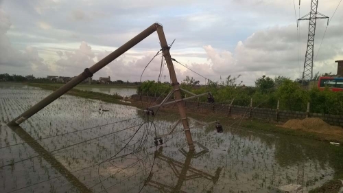Cột điện đổ ở Trực Ninh (Nam Định): Chưa thấy ai chịu trách nhiệm