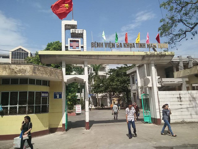 Bệnh viện Đa khoa tỉnh Nam Định nơi xảy ra vụ việc. 