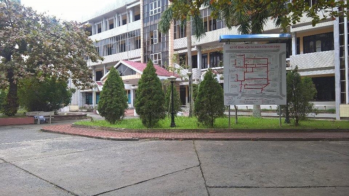 Bệnh viện Đa khoa tỉnh Nam Định, nơi xảy ra sự việc bệnh nhân tử vong sau khi cắt a-mi-đan. 