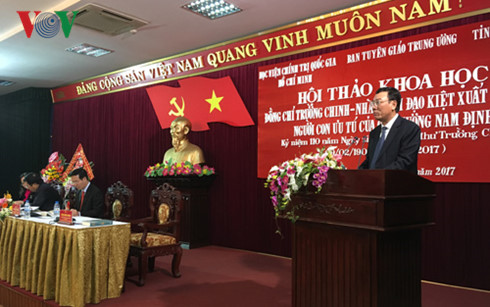 Hội thảo "Đồng chí Trường Chinh, nhà lãnh đạo kiệt xuất của Đảng, người con ưu tú của quê hương Nam Định" (Ảnh: Duy Phương)