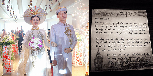 Chồng kém 8 tuổi bật khóc trước lá thư viết tay của Lâm Khánh Chi trong đêm tân hôn