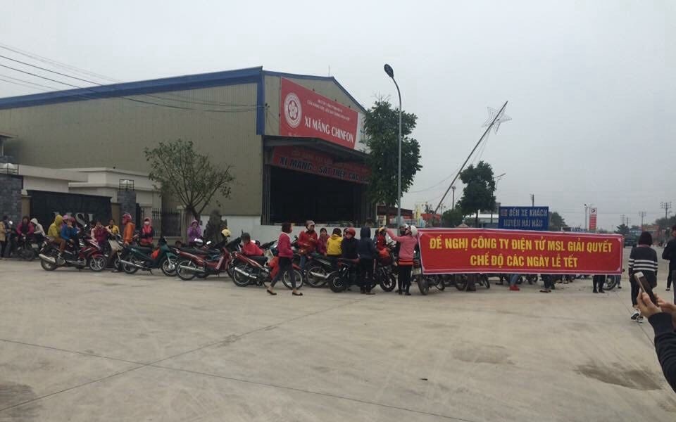 Nam Định: Công nhân ngừng việc đòi chế độ Tết