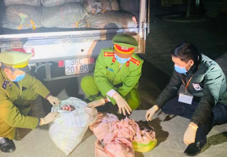 Mang 1,7 tấn bì lợn không đảm bảo vệ sinh từ Nam Định vào Thanh Hóa