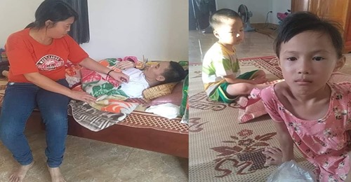 Nam Định : Bố tai nạn nằm liệt giường, nợ nần chồng chất, 2 đứa trẻ lo bỏ học giữa chừng