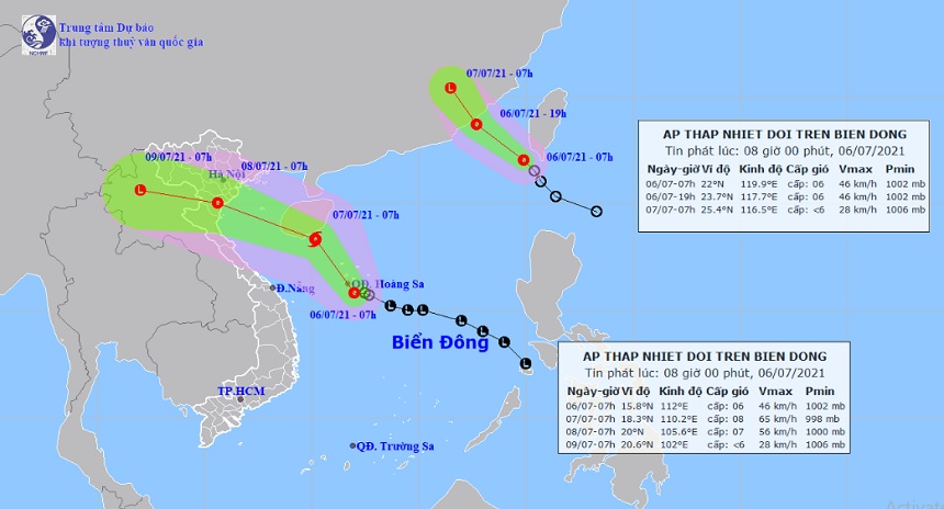 Biển Đông xuất hiện 2 áp thấp nhiệt đới, dự báo 1 cơn mạnh lên thành bão vào nước ta