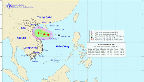 Ngày 25.7, bão giật cấp 10, cách vùng biển Nam Định – Hà Tĩnh khoảng 330km về phía Đông Nam