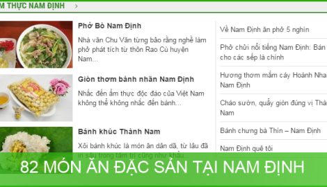 82 Đặc sản, Món ăn tại Nam Định