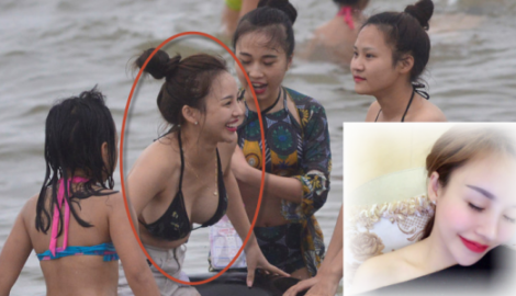 Hot girl Nam Định nổi bật nhất trong hàng ngàn người ở bãi biển Sầm Sơn