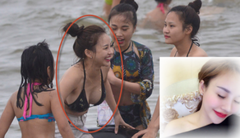 Hot girl Nam Định nổi bật nhất trong hàng ngàn người ở bãi biển Sầm Sơn