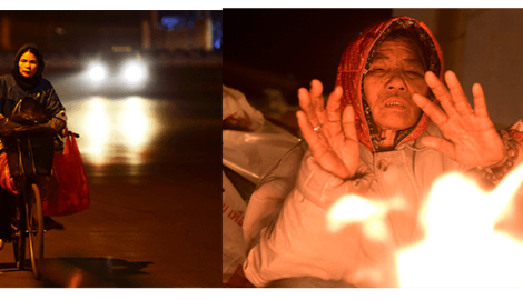 Cụ bà Nam Định Mưu sinh trong đêm rét 10 độ