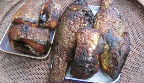 Độc đáo cá nướng úp thau tại Nam Định