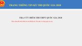 Tra cứu điểm thi THPT Quốc gia 2018 tại Nam Định chính xác nhất