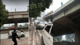 Nam thanh niên đi bộ “hóng gió” trên lan can đường vành đai 3 trên cao khiến nhiều người lo lắng
