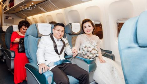 Đám cưới tiền tỷ rước dâu bằng máy bay của cô gái Nam Định