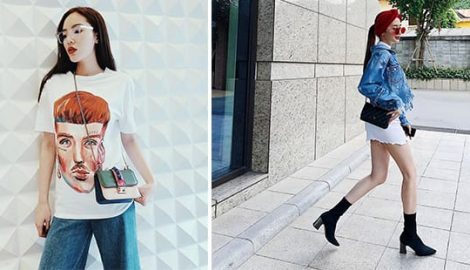 Trang phục denim phủ sóng street style của mỹ nhân Việt tuần qua