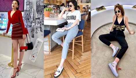 Không chỉ nhiều áo phông và túi hiệu, Kỳ Duyên còn sở hữu bộ sưu tập giày đắt đỏ