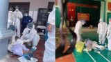 Nam nhân viên y tế ngất xỉu, kiệt sức khi lấy mẫu xét nghiệm Covid-19