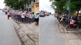Nam Định: Phụ huynh khiến dân tình xuýt xoa khi đỗ xe ngay ngắn kéo dài cả cây số chờ con, bất ngờ hơn là thái độ của học sinh